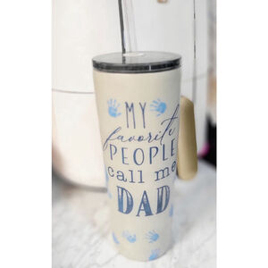 Personalized Blue & Cream 30oz Tumbler "My Favorite People Call Me Dad"